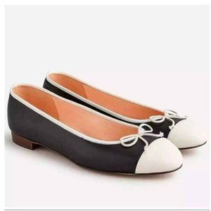 J.Crew Kiki Ballet Flats - Black & White Cap Toe - Size 9 - NEW